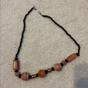 African Necklace Carnelian, clay